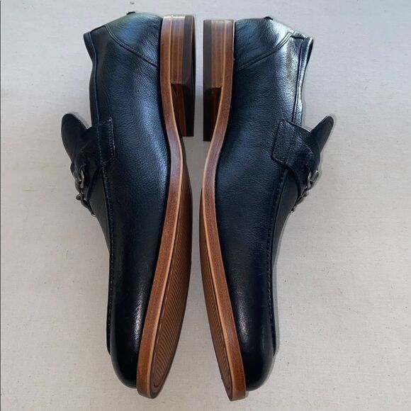 Warfield & Grand Black Leather Slip-On Loafers Horse bit Mark 84902 Men’s 11.5